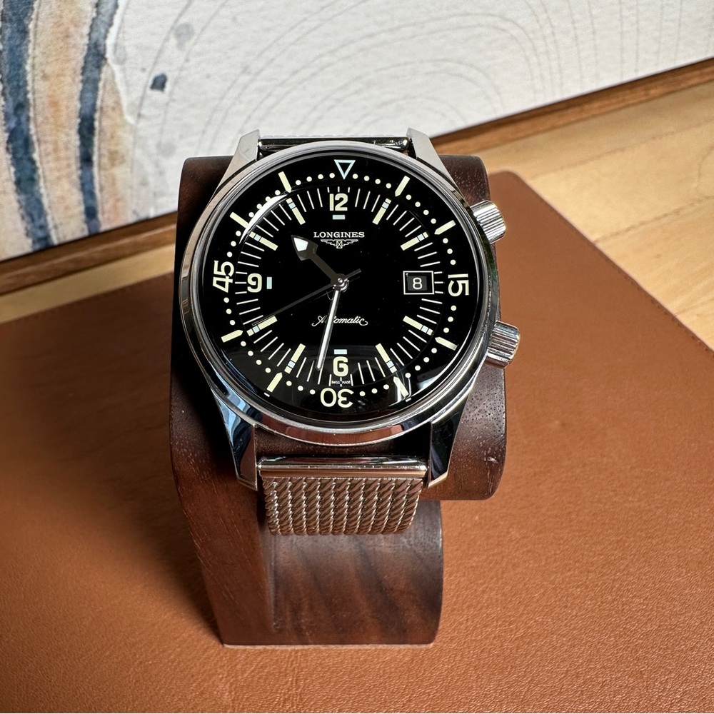 Longines Legend with aftermarket Geckota Milanese Loop strap